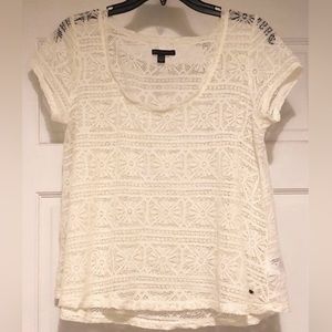 American Eagle Ivory Lace Shirt